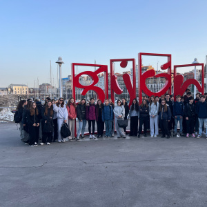 Groupe sur le port de Gijón
