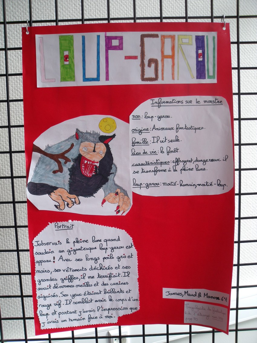 écrire Le Portrait D'un Monstre 6eme Des monstres au CDI : l'expo des 6e 1 et 6e 2 - Collège ALAIN